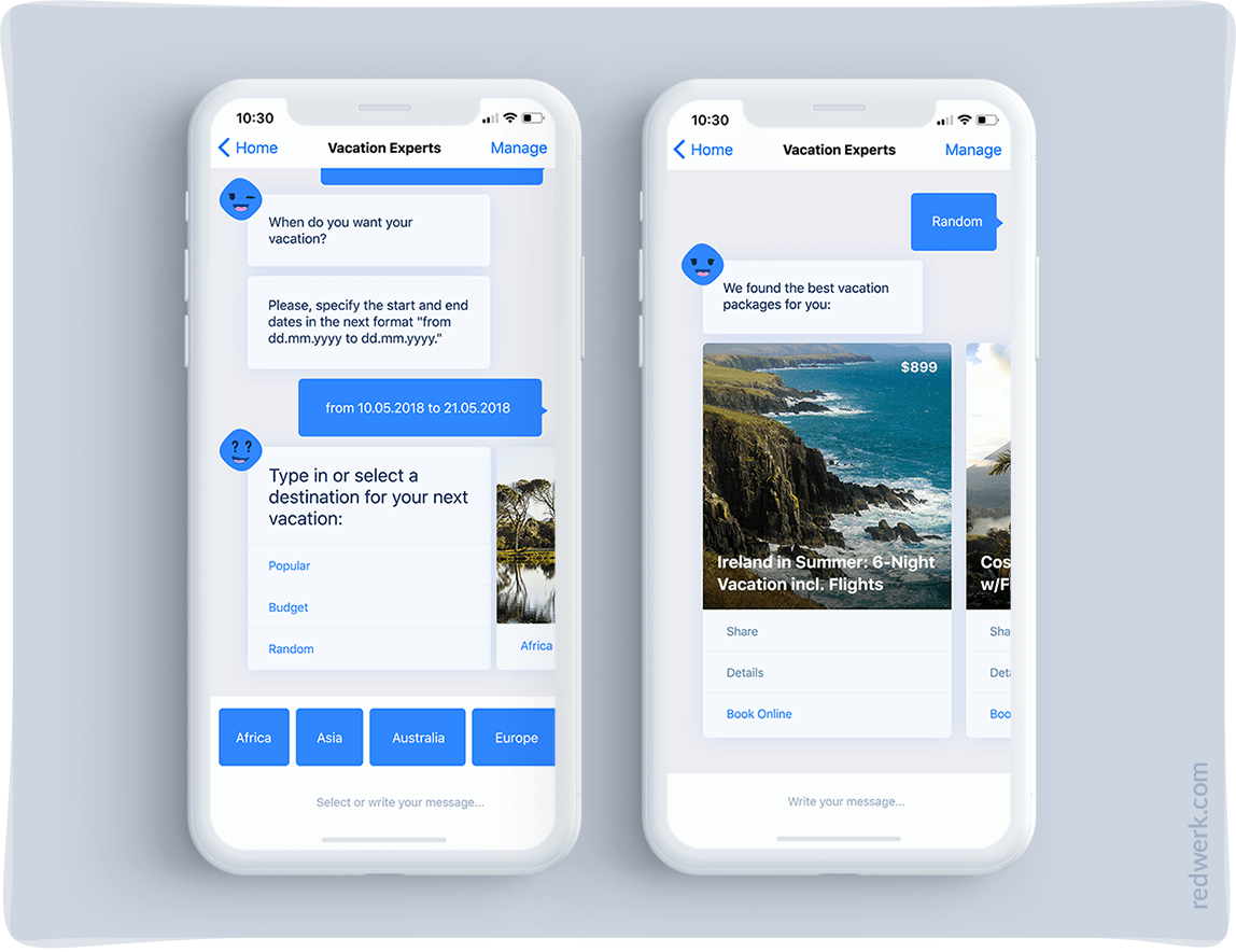 Création de chatbot pour SaaS / entreprise Redwerk