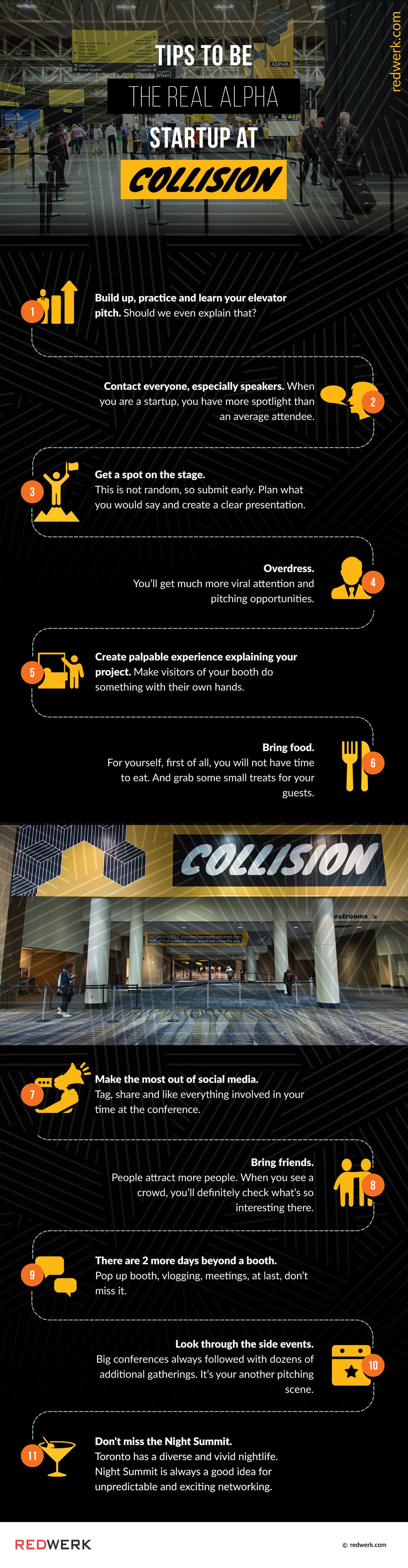 Conférence technologique Collision 2019 à Toronto - Une douzaine de conseils pour être le véritable Alpha à la Conf Collision (Infographie)